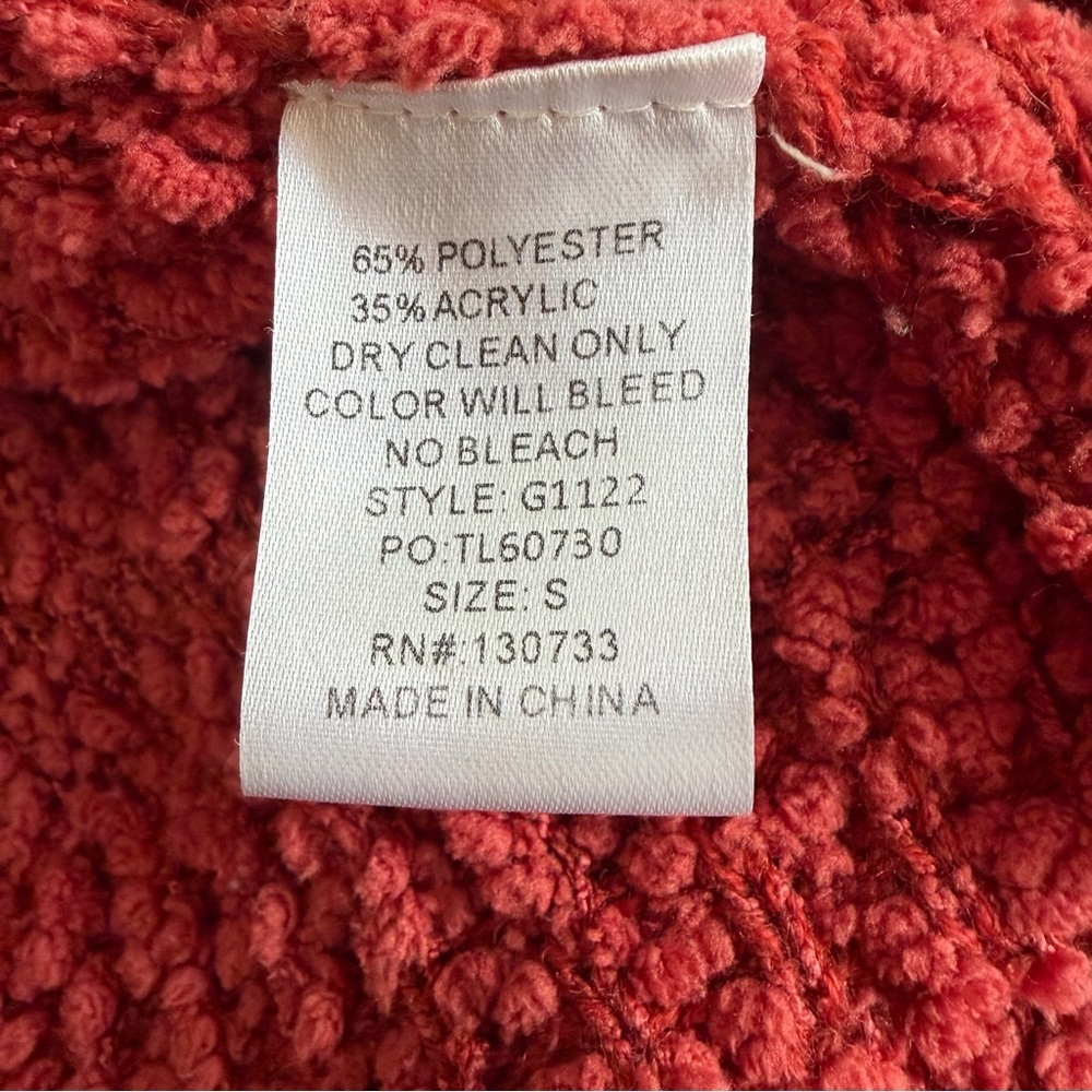 Umgee Women's Boho Cardigan Open Front, Long Sleeve, Small, Soft Orange Oversize - Picture 6 of 9